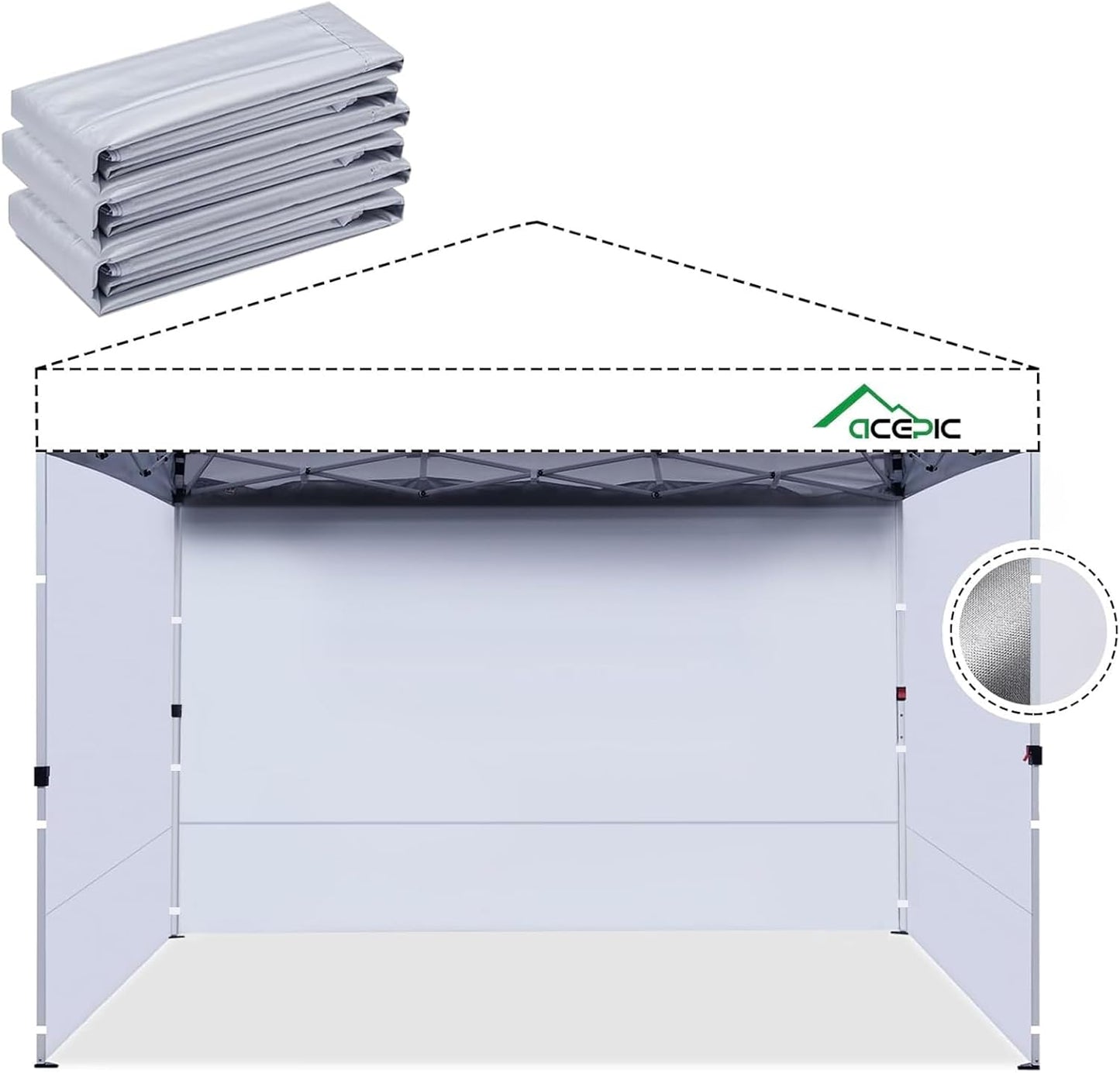 Instant Canopy Tent Sidewalls with Silver Coating for 10x10