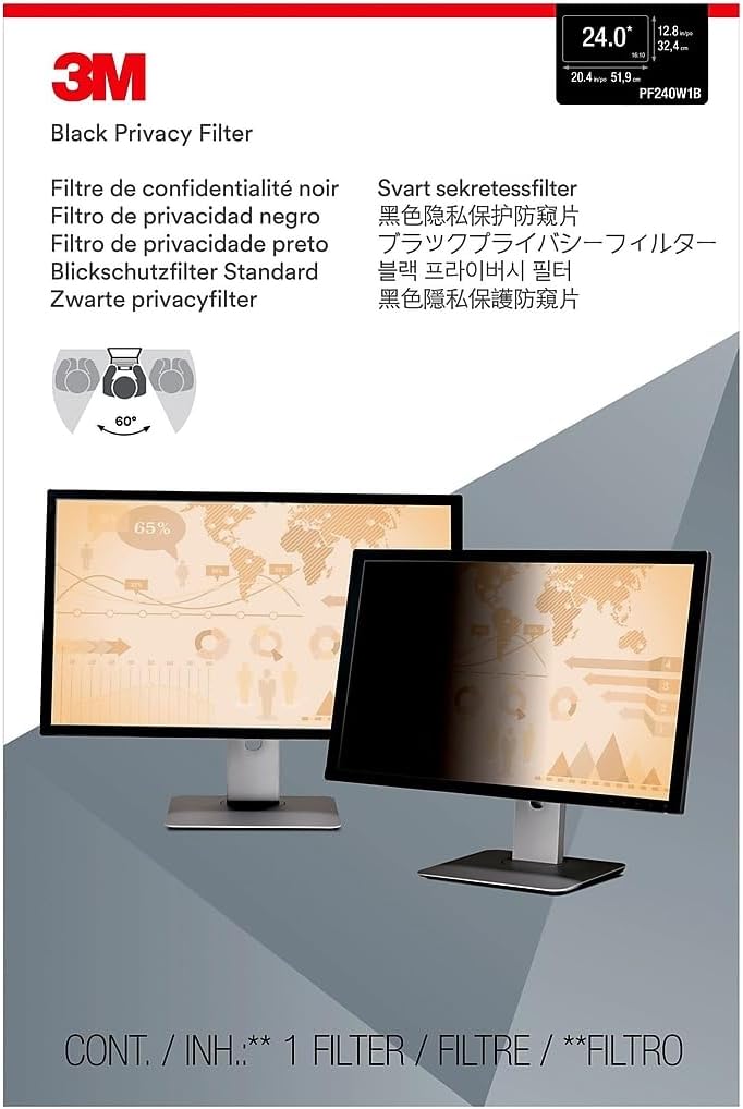 3M Privacy Filter for 24 Inch Monitor - Gloss/Matte Options