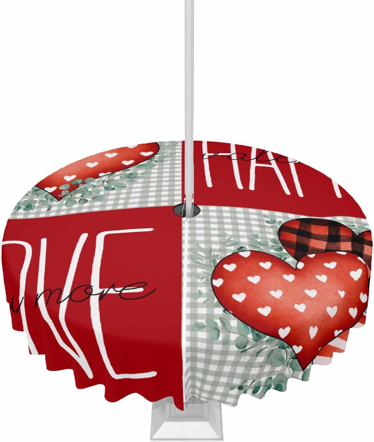 Valentine's Day Round Tablecloth - Waterproof & Zippered