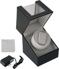 Automatic Single Watch Winder in Black Leather - Quiet Japanese Motor