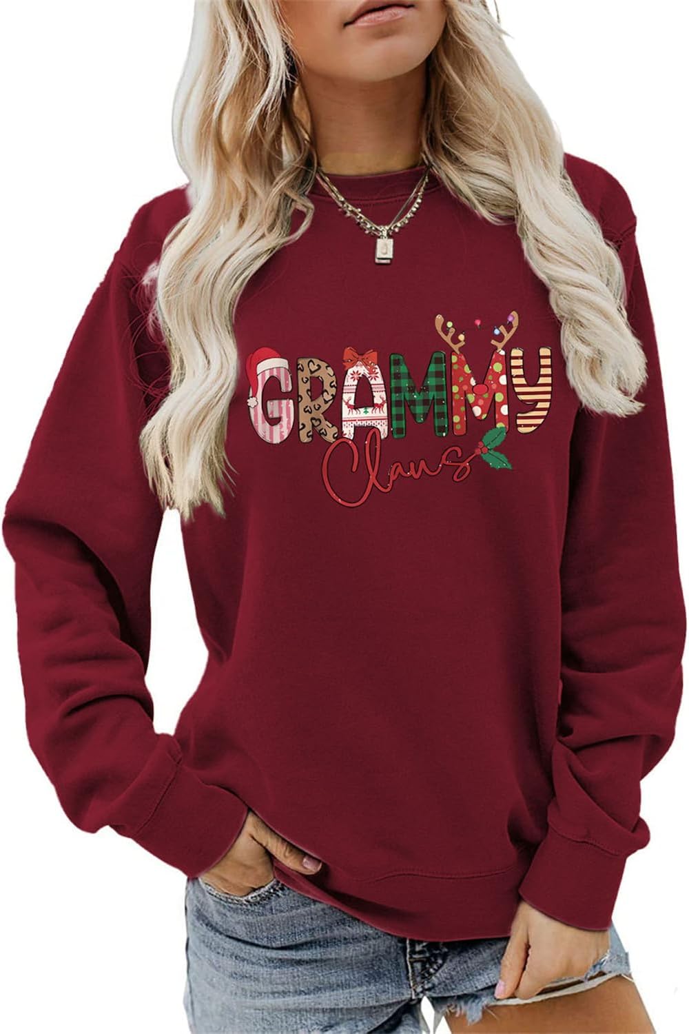 Grammy Claus Funny Xmas Sweatshirt by ESIKAH