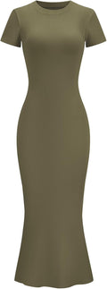 LOMON Women's Stylish Maxi Dress with Fishtail for Summer Wear