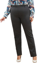 Plus Size Women's Straight-Leg Dress Pants - Scalloped Hem Work Slacks