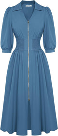 GRACE KARIN Fall Midi Dress 2025 - Smocked Fit and Flare Midi