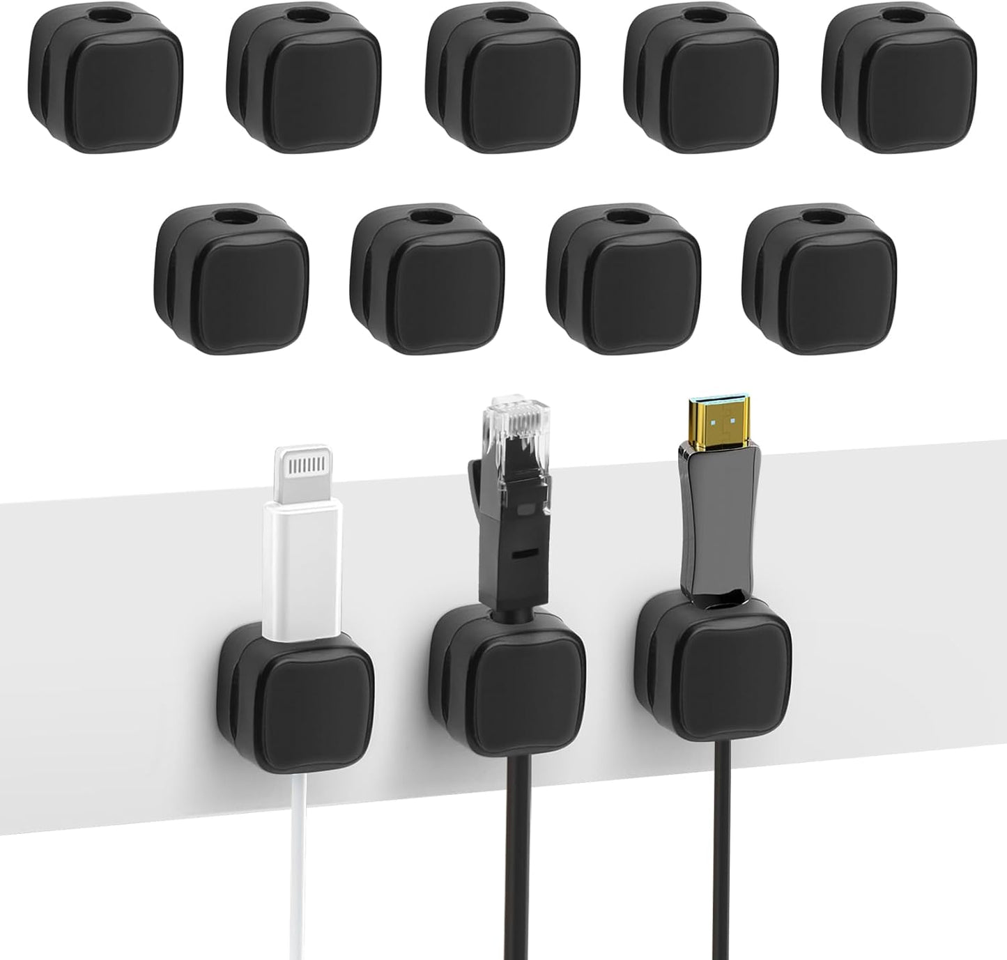 Ultimate Cable Organization Solution - 12-Pack WallFid Clips