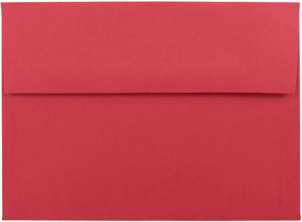 JAM PAPER A7 Colored Invitation Envelopes - Red Recycled Bulk Pack