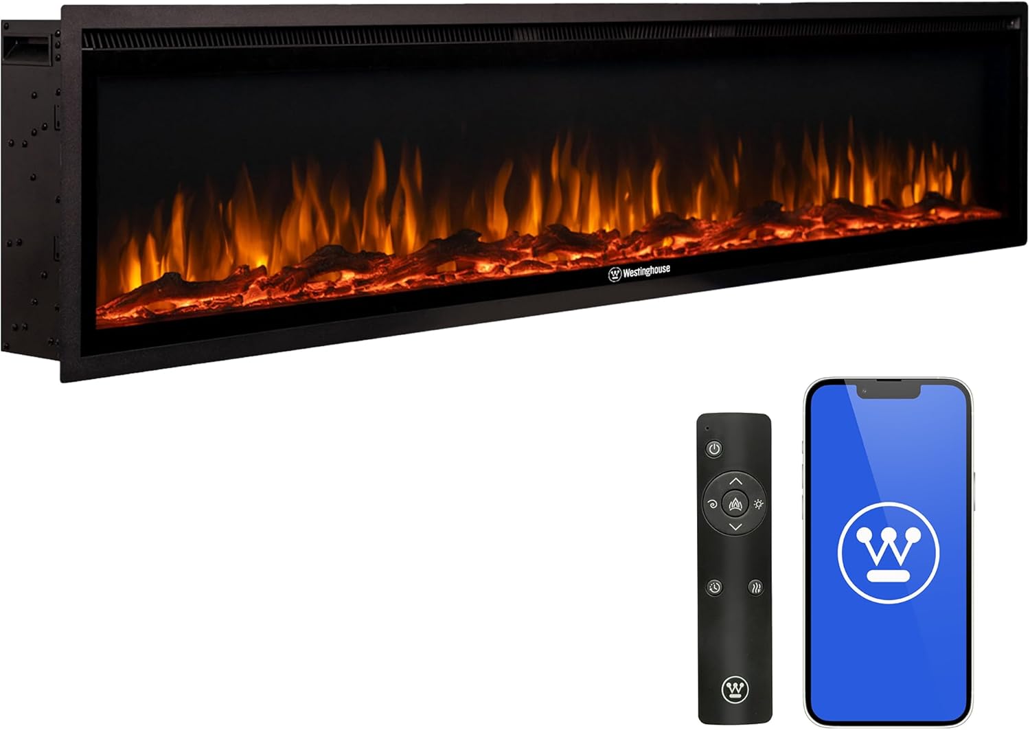 Westinghouse 50 Inch Electric Fireplace Heater with Smart Control