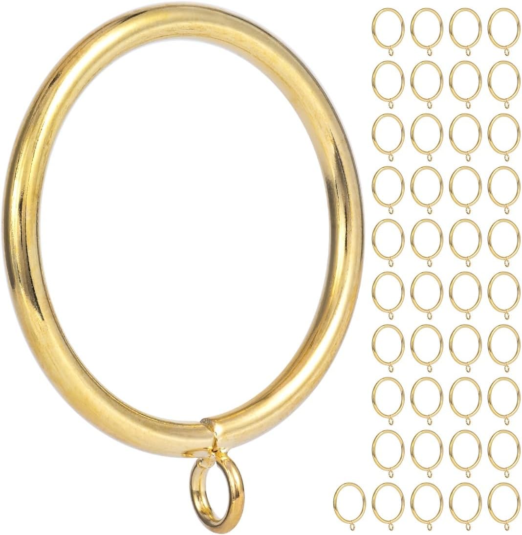 Gold Curtain Rings: Easy Fit 1.5 Rods - 42PCS