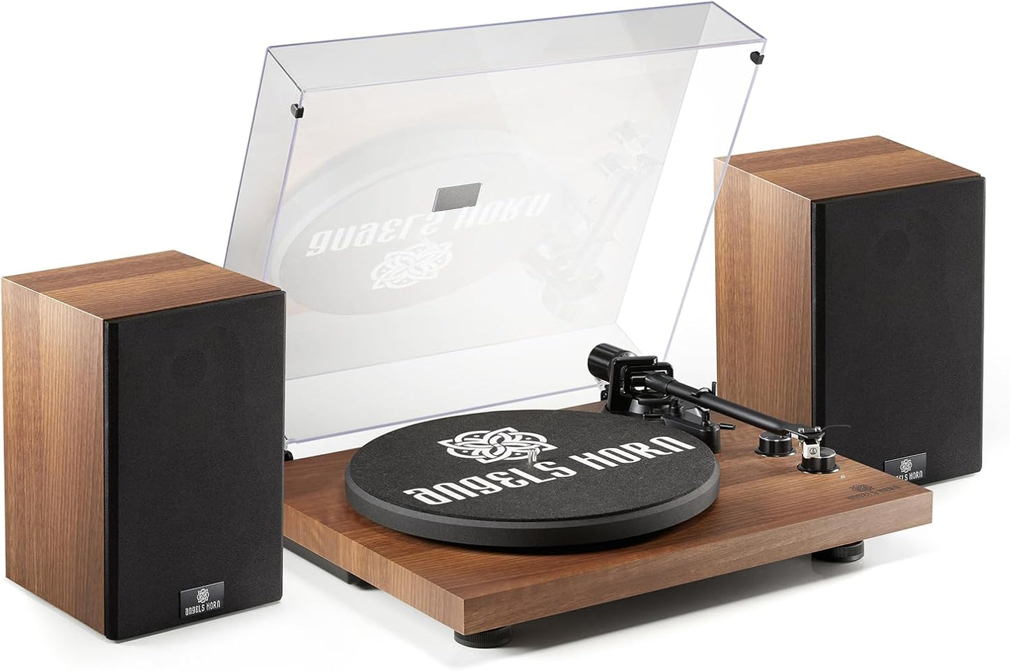 ANGELS HORN Vinyl Record Player with Bluetooth and Speakers
