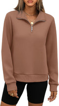 WIHOLL Women's Half Zip Sweatshirt Cropped Slim Fit - Soft Fall