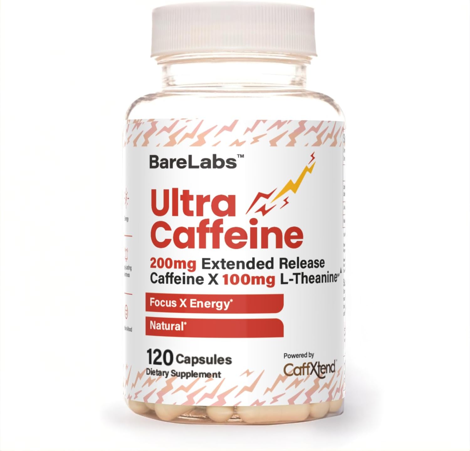 Extended Release Caffeine Pills for Energy & Focus - 120 Capsules