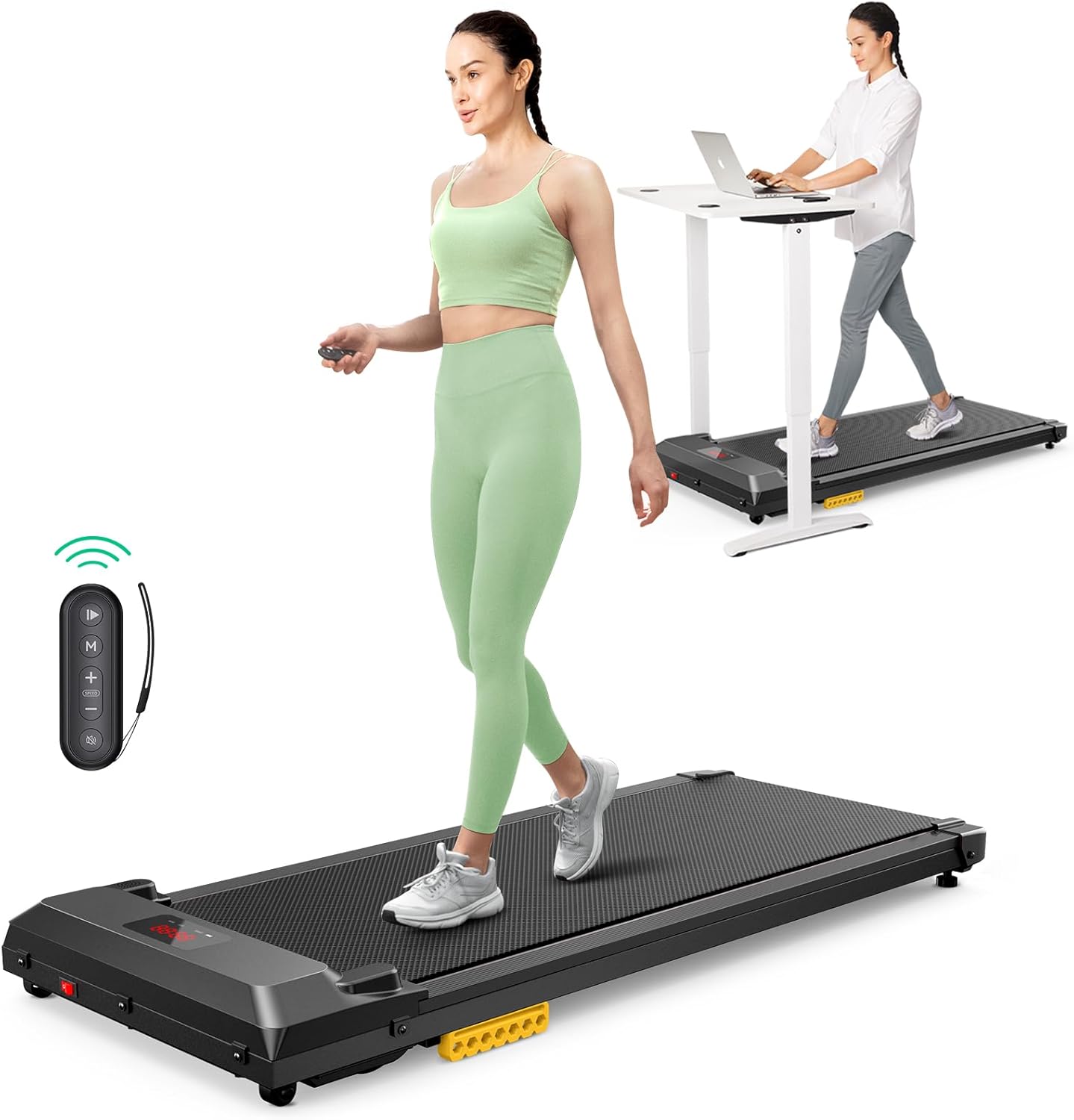Portable UREVO Under Desk Treadmill - Walk & Work Anywhere!