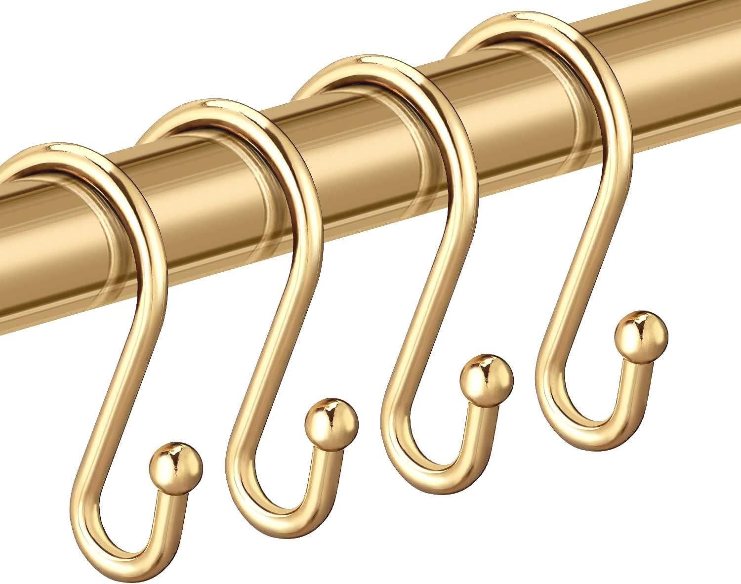 Premium Gold S Hooks Set, Rust-Resistant, Set of 12