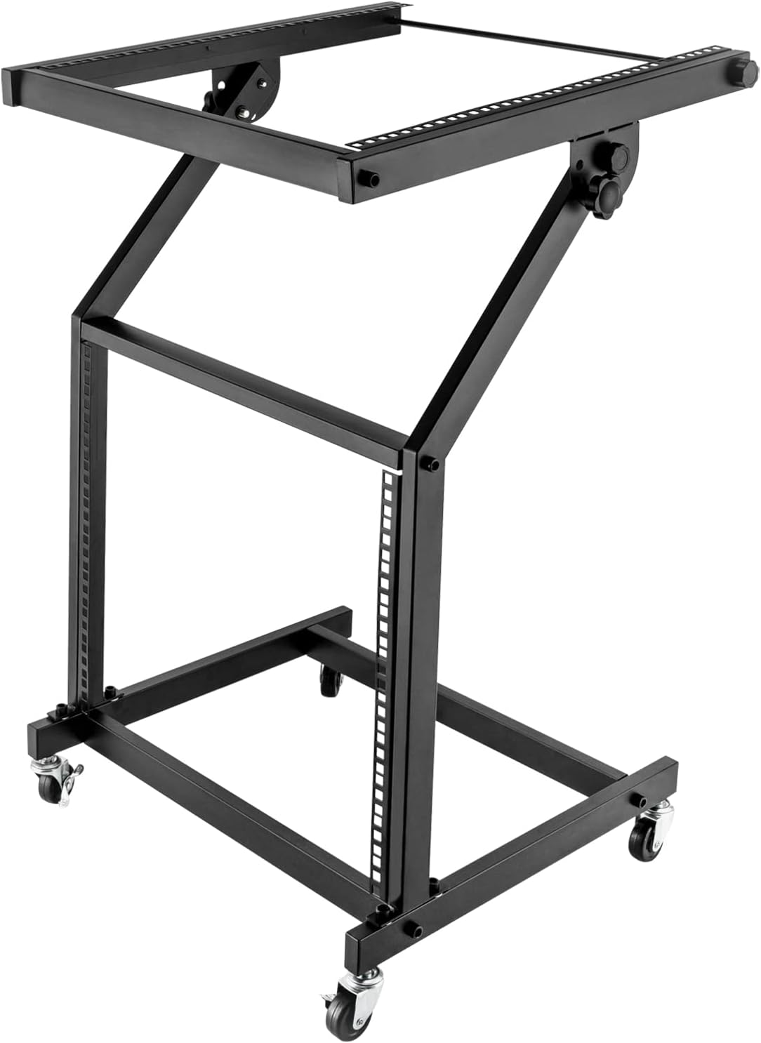 9U DJ Mixer Stand with 4 Wheels for Home and Studio Use