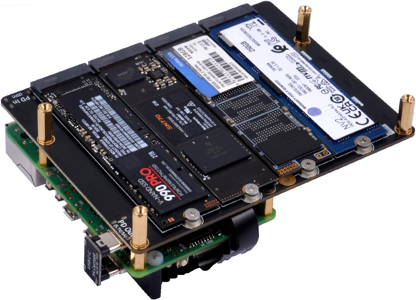 GeeekPi N16 Quad M.2 NVMe SSD HAT for Raspberry Pi 5