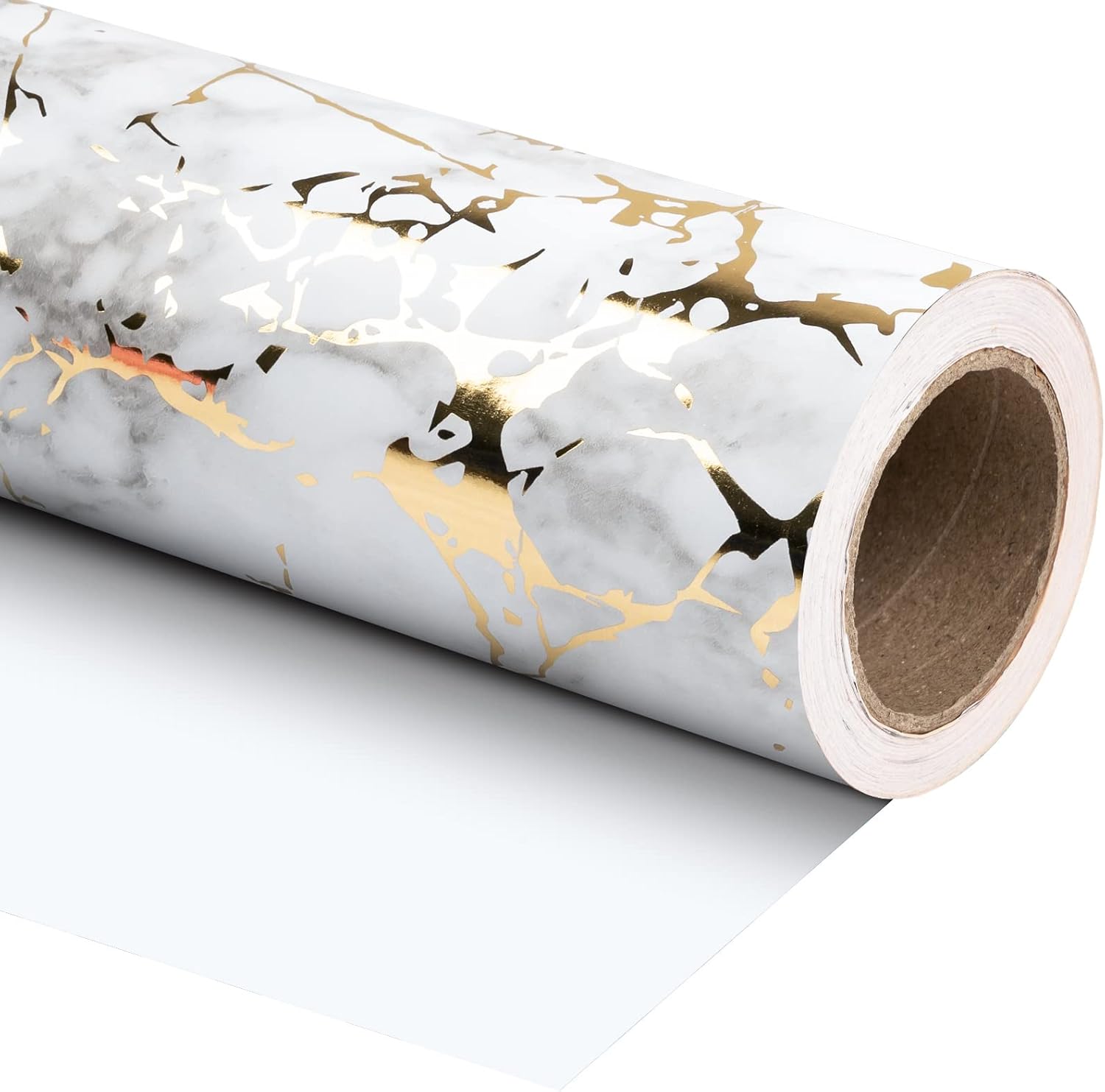 WRAPAHOLIC Jumbo Wrapping Paper Roll - Elegant Gold Foil Design