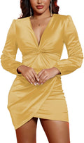 Ruched Bodycon Midi Dress for Women - Elegant Zipper Cocktail Fit