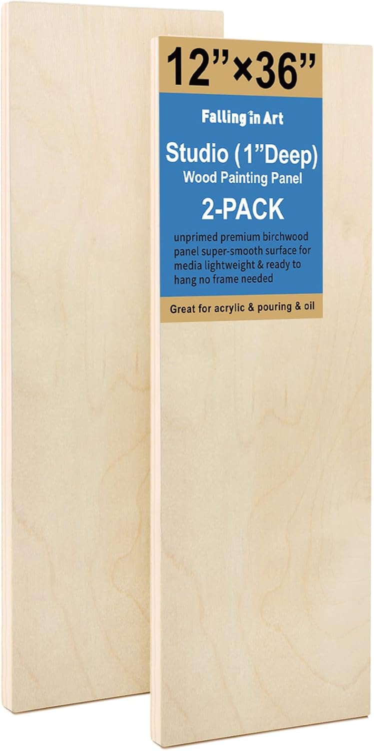 Unfinished Birch Wood Panels Kit for Painting and Crafts