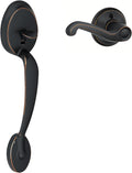 SCHLAGE Plymouth Front Entry Handle Flair Right-Handed - Aged Bronze