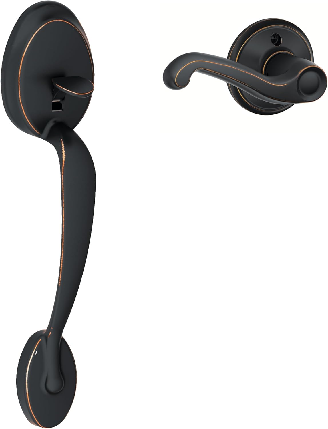 SCHLAGE Plymouth Front Entry Handle with Flair Right-Handed Lever
