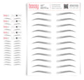 5 Pack Temporary Eyebrow Tattoos Waterproof - Natural Gray Strokes