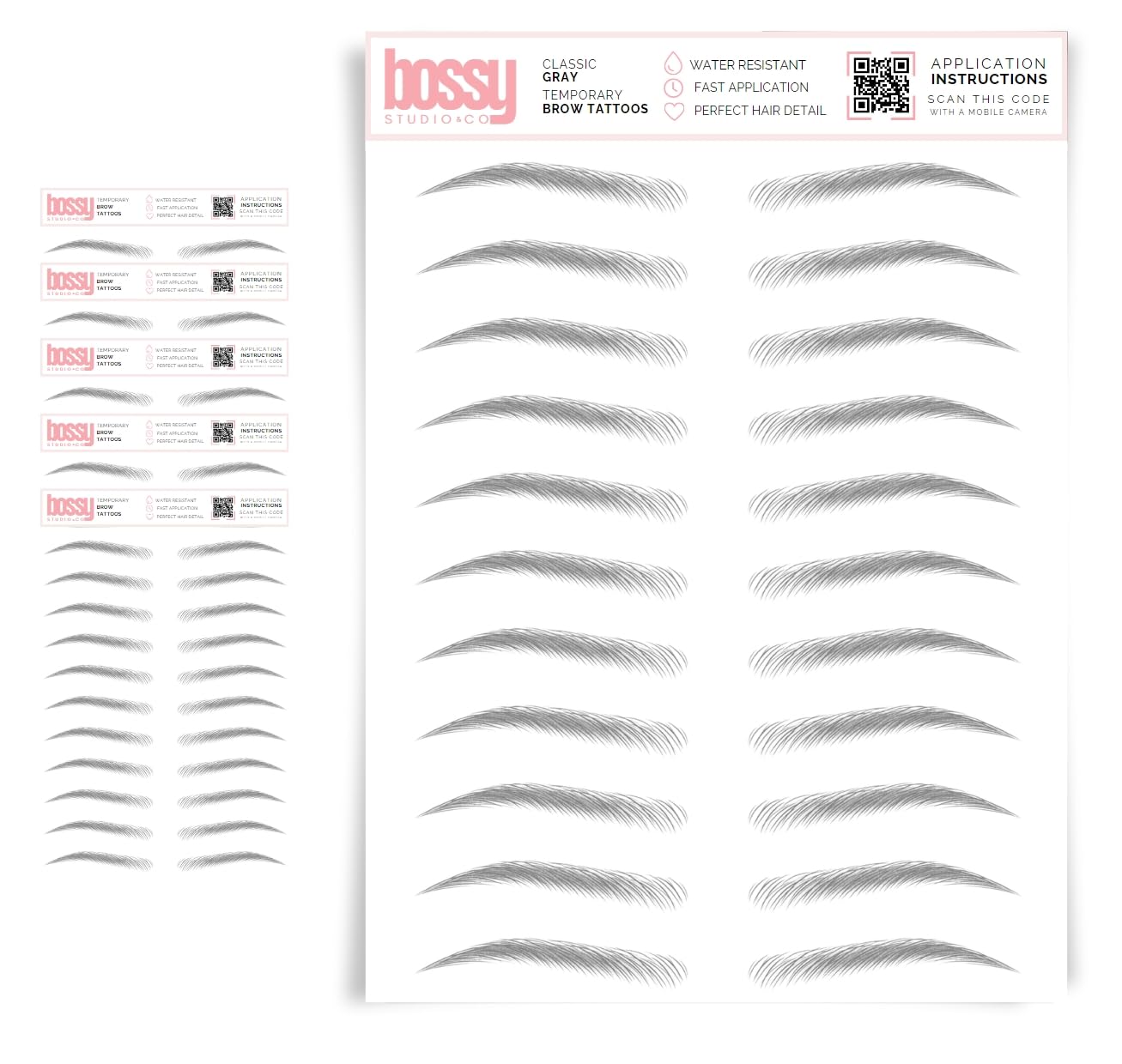 5 Pack Waterproof Eyebrow Tattoos for Natural Hair-Like Brows
