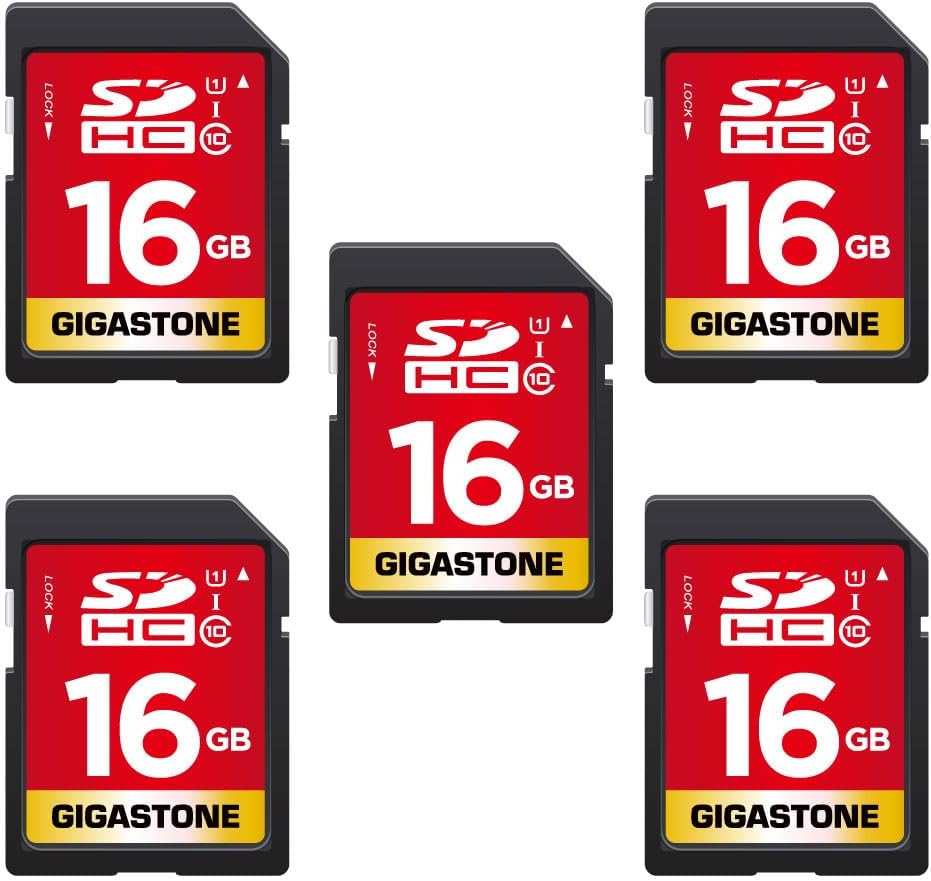 High Speed 16GB SD Card 5-Pack for HD Video Cameras