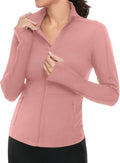 Women's Slim Fit Workout Zip Jacket - Lightweight Athletic Layer