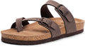 FITORY Women's Slide Sandals with Soft Cork Footbed - Comfort Arch PU