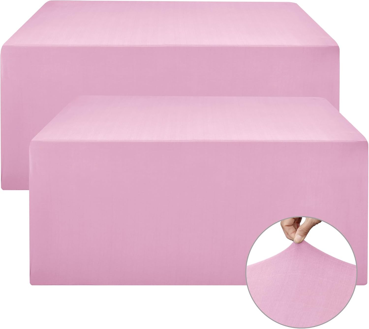 Nasitos Pink Fitted Table Covers for 8 Foot Folding Tables