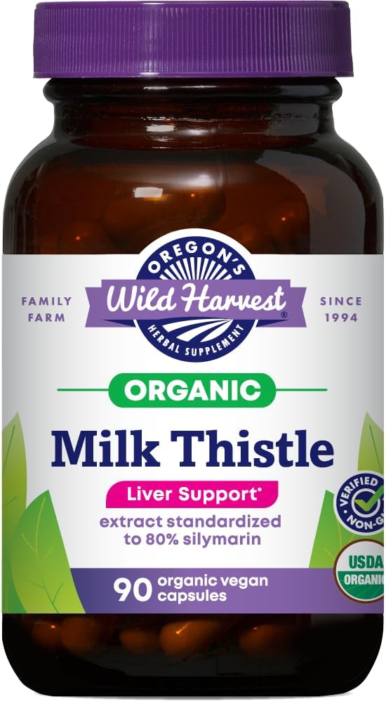 Organic Milk Thistle Herbal Supplement for Liver Health 90 Count
