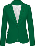 Womens Notched Lapel Blazer Jacket - Structured Work Suit