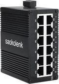 12 Port Industrial Unmanaged Gigabit Ethernet Switch - Rugged DIN Rail