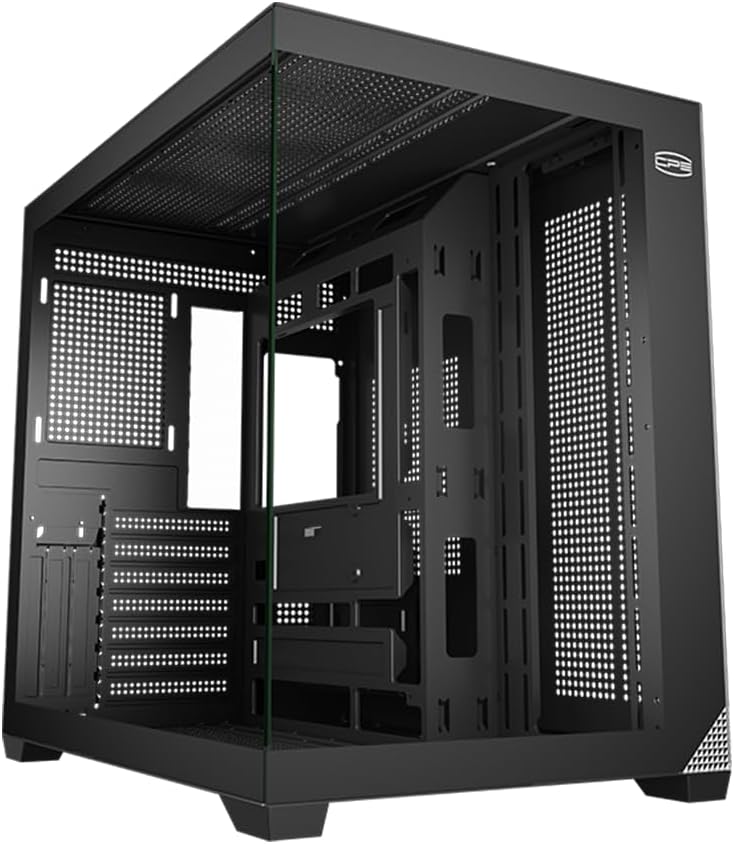 PCCOOLER PC Case ATX Mid Tower with High Airflow and Glass