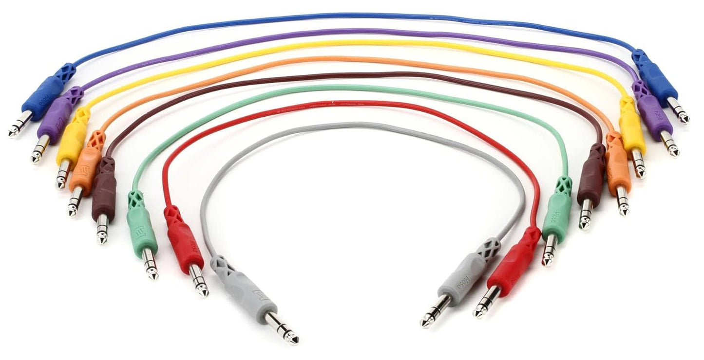 Hosa CSS845 1.5 Feet 1/4 TRS Male Audio Cable 8-Pack