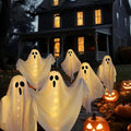 6-Pack Ghost Solar Halloween Decorations Outdoor - Warm White Glow