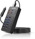 Powered USB Hub 14-Port USB Data Hub Splitter - Multiport Charging