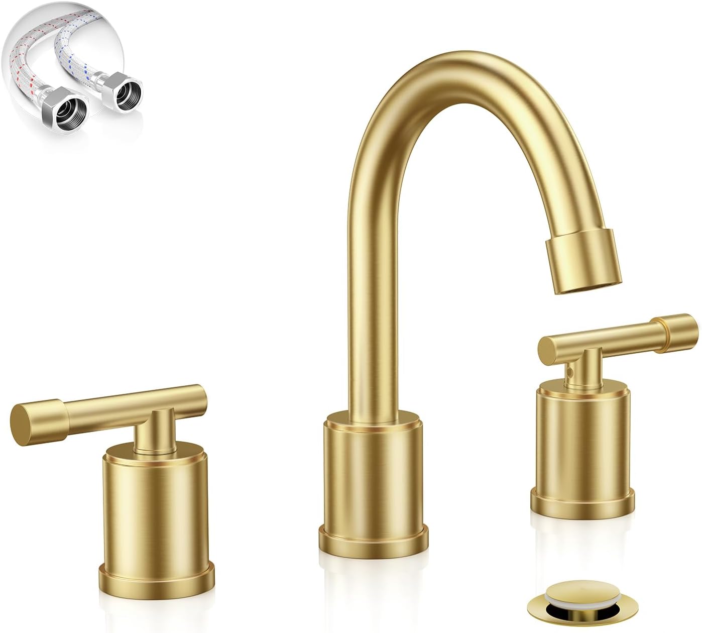 Phiestina Brushed Gold Widespread 8 Inch Bathroom Faucet Review