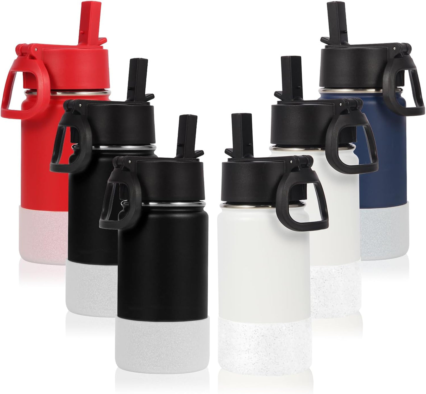 Volhoply 14oz Kids Water Bottle with Straw Lid - 6 Pack