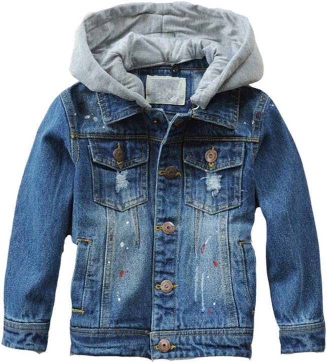 Stylish Kids Boys Girls Hooded Denim Jacket for All Occasions