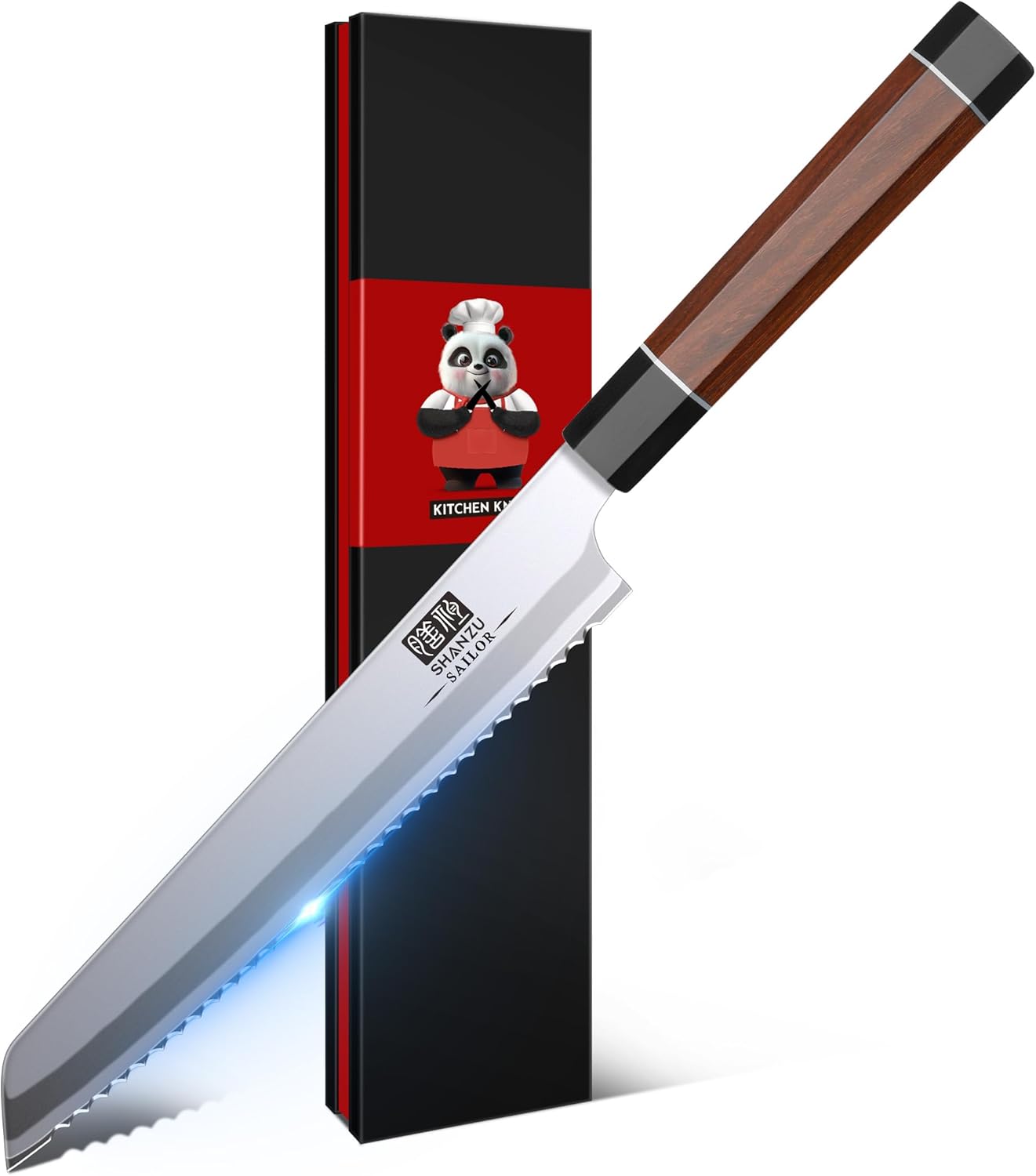 SHAN ZU 8 Inch Japanese Bread Knife for Effortless Slicing