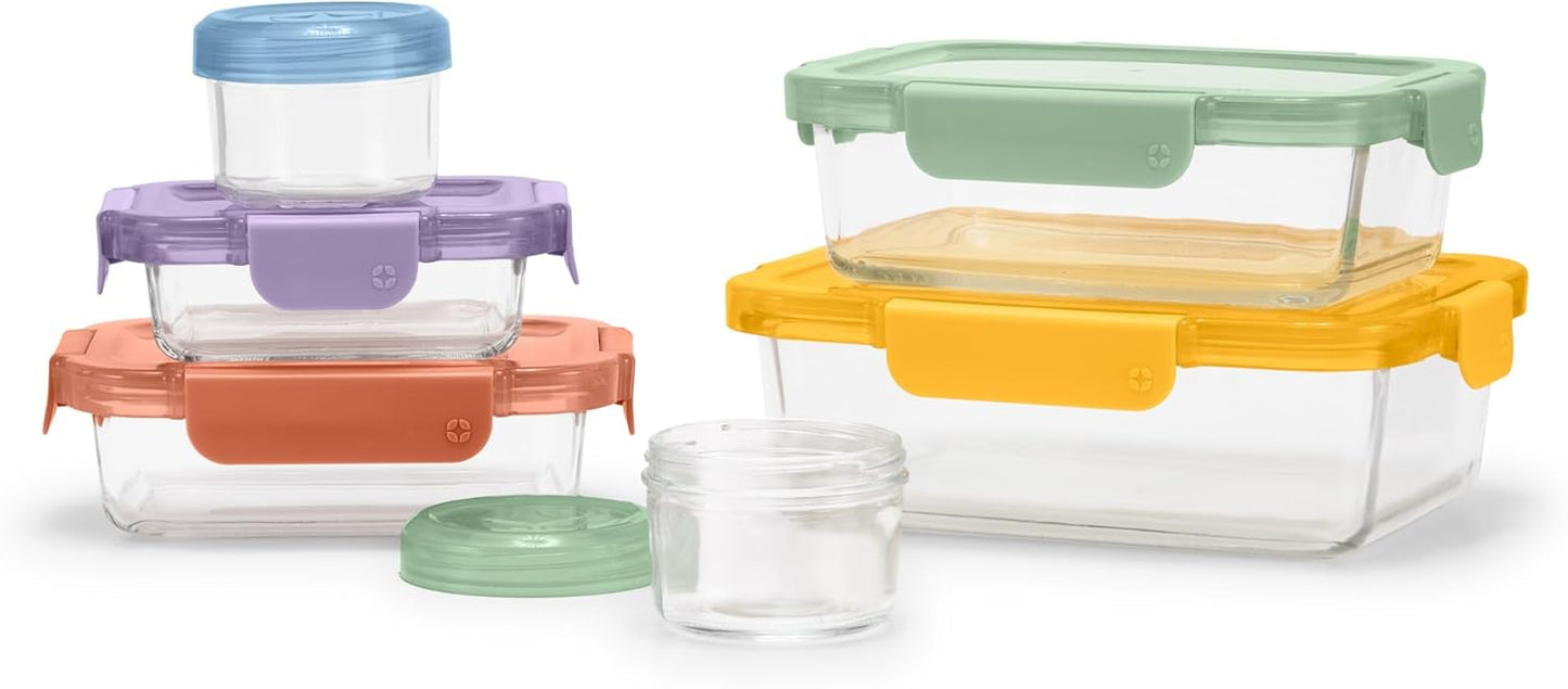 Ello Color Lock 12PC Mixed Glass Food Storage Sets for Freshness