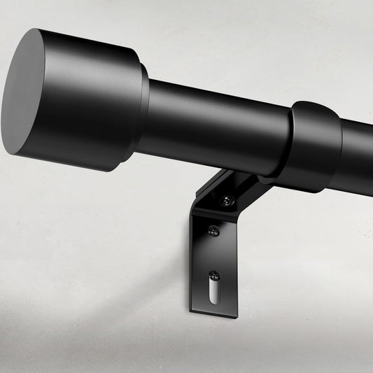 GEEBOBO Black Curtain Rods for Windows 120 to 170 Inch - Heavy Duty