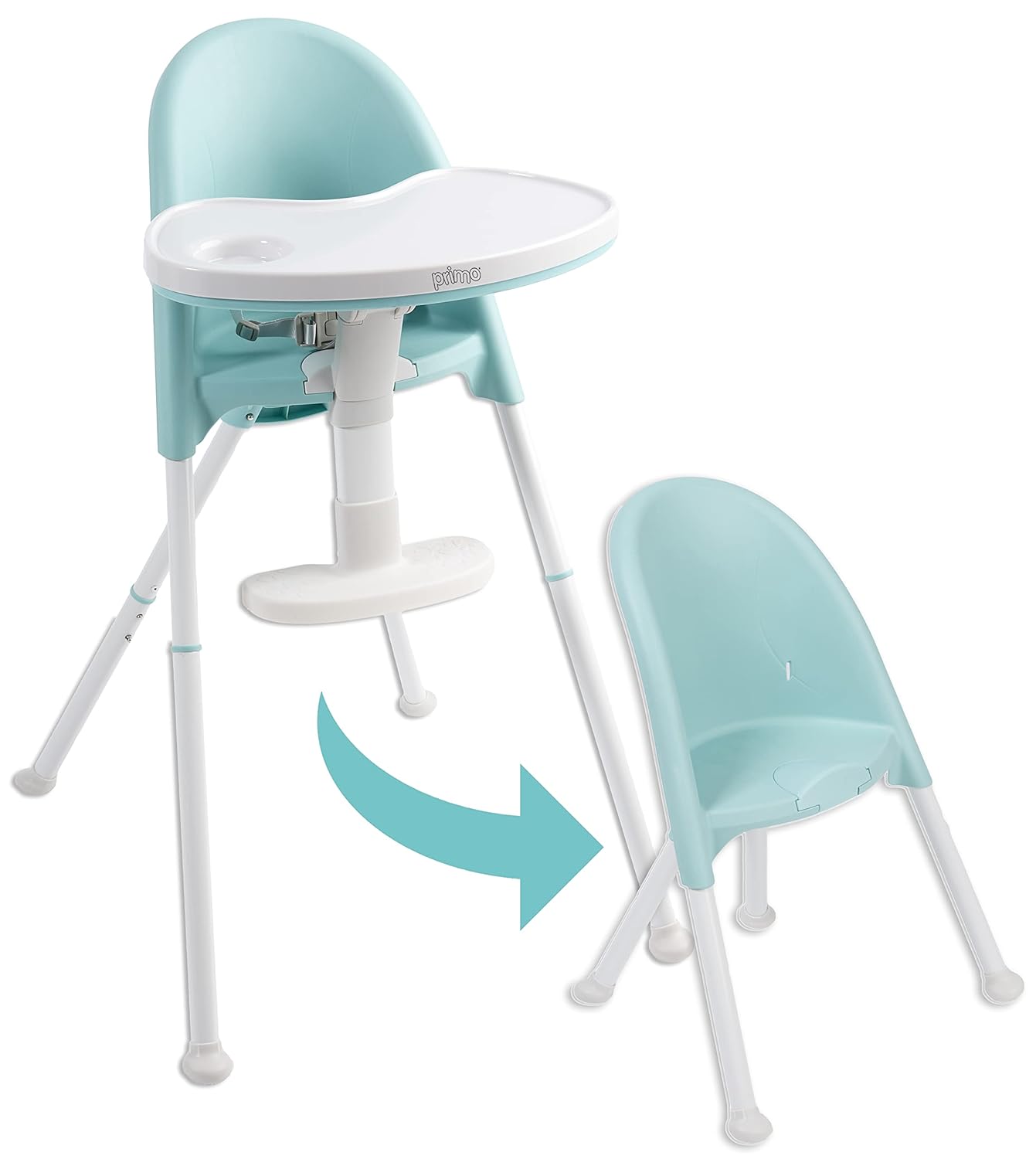 Portable Deluxe High Chair w/ EZ Clean Tray - Travel Friendly & Stylish - PrimoBaby
