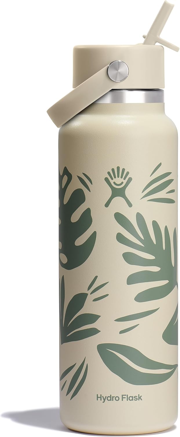 Hydro Flask Water Bottle 40 Oz in Botanical Bliss Coconut Color