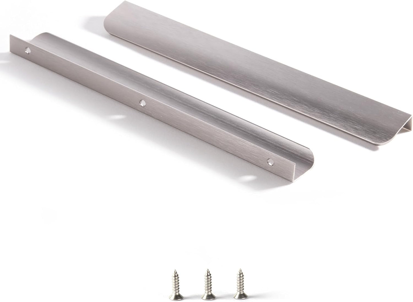 Satanga Edge Finger Pulls for Cabinets Modern Brushed Nickel