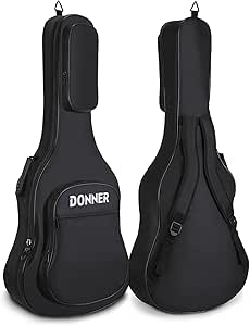 Donner 36 Inch Acoustic Guitar Case with Thick Padding and Pockets