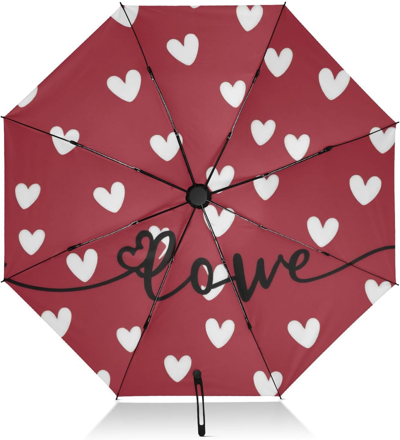 CZXW Red Love Inverted Umbrella - Windproof & UV Protection