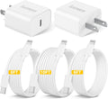 Fast Charge iPhone 14/13/12 | 20W PD Adapter with 3-Pack MFi Lightning Cables
