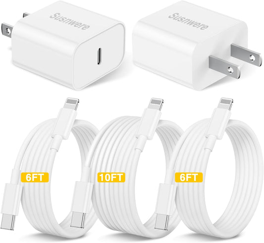 Fast Charge iPhone 14/13/12 - 20W PD Wall Charger Set